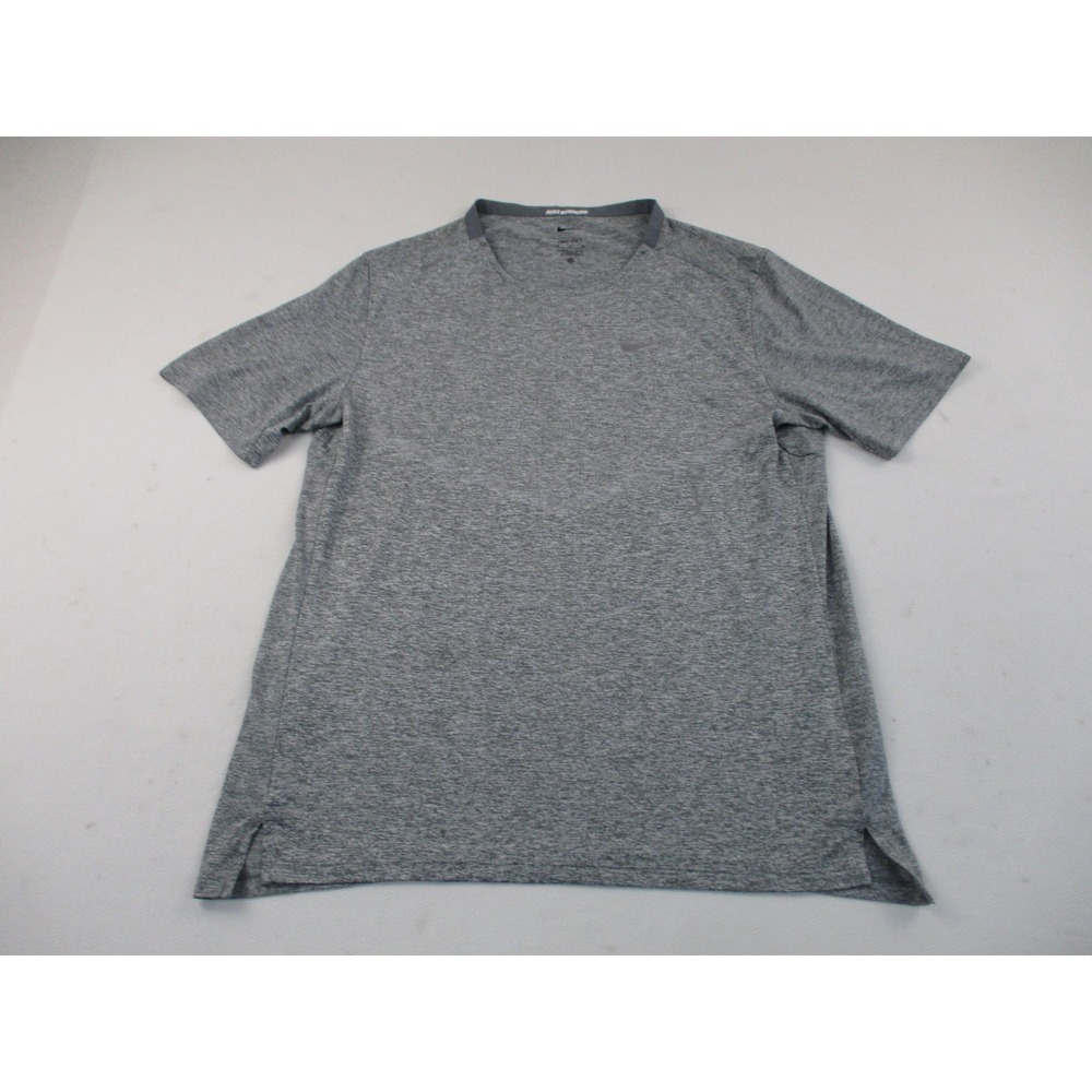 Nike T-Shirt Mens Medium Gray Dri-FIT Running Short Sleeve Heathered Activewear